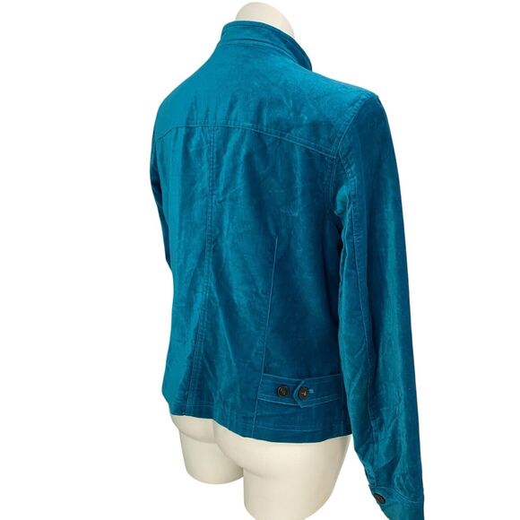 Covington Blazer Womens 14 Blue Velour Jacket Career Professional Work Office - Picture 2 of 16